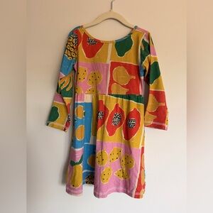 Girls' Multicolor Fruit Patchwork Long Sleeve Dress